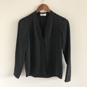 Aritzia Babaton Black Buttoned Blouse Top XXS